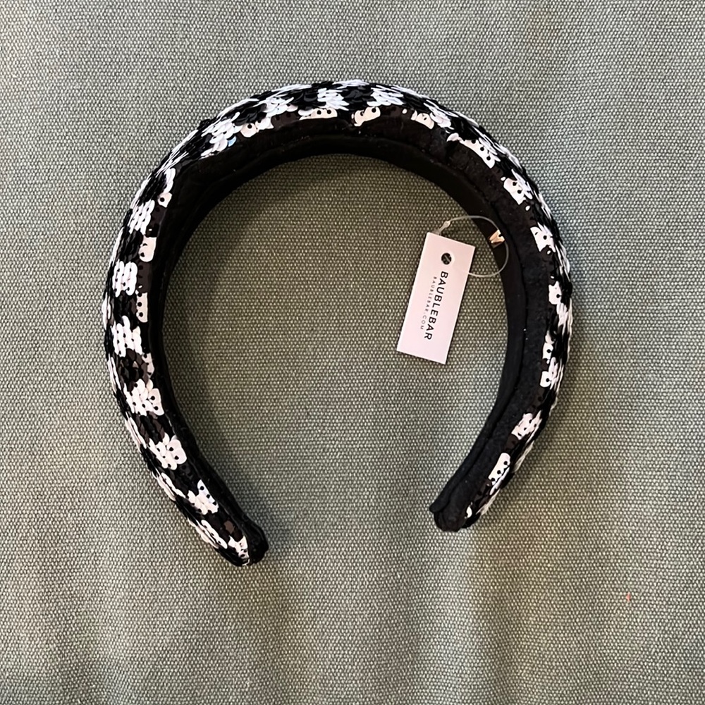 BaubleBar Sequin Padded Headband - Black and White